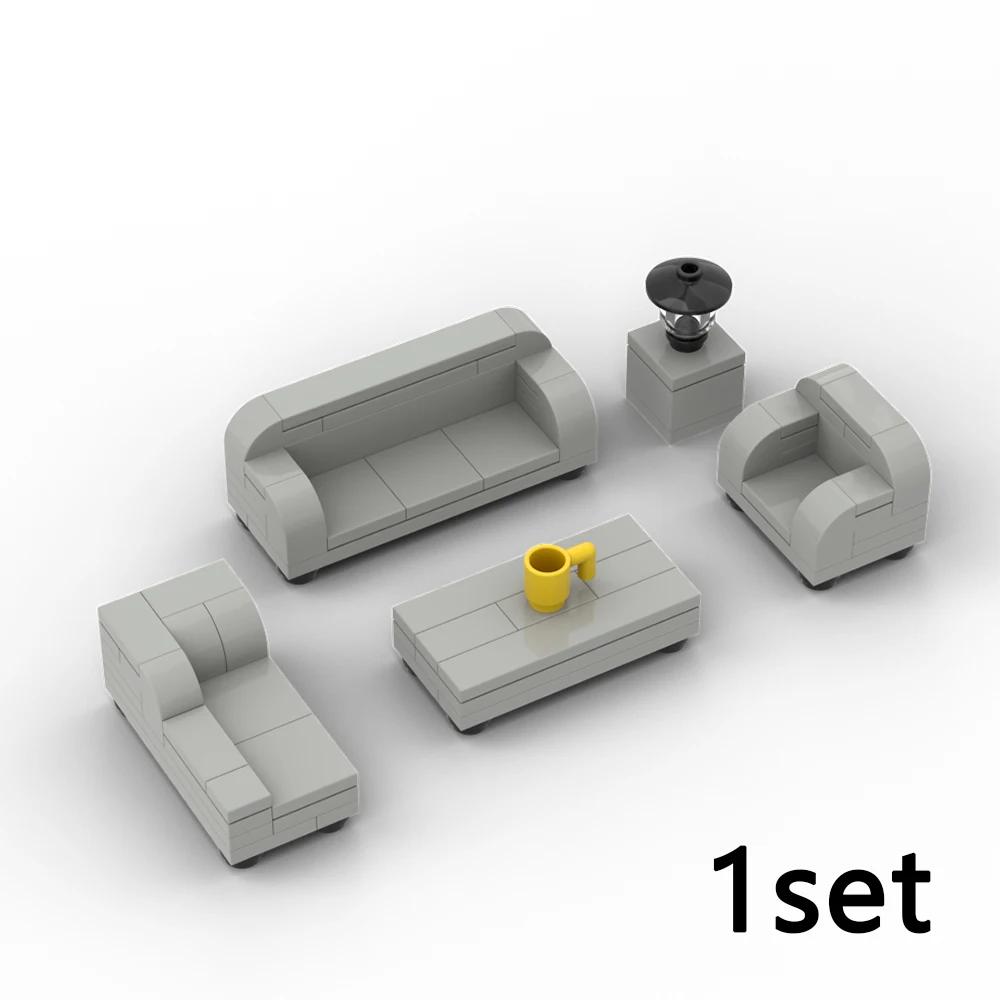 City Furniture Bed Series Creative Bricks TV Kitchen Bedroom Bathroom Parts Basketball Stand DIY Kits Kids Toys Building Blocks