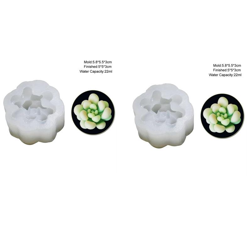 Succulent Plants Fondant Silicone Mold 3d DIY Candle Clay Resin Plaster Chocolate Wax Mould Flower Decorative Molding