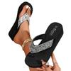 Women's Rhinestone Wedge Heel Flip Flops: Summer Fashion Beach Sandals