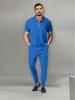 2023 Autumn Men's Solid Color Waffle Lapel Short Sleeve Zipper Suit