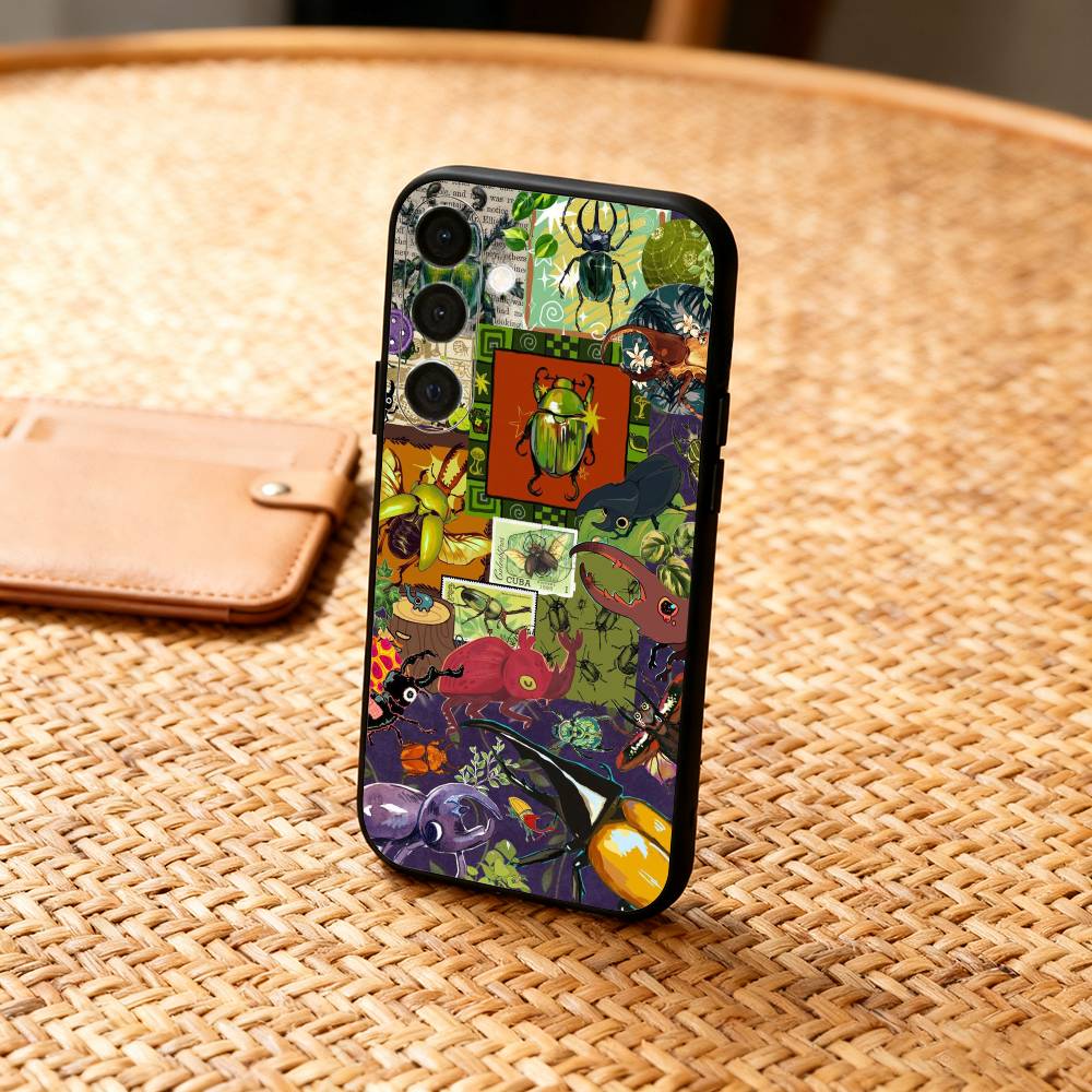 B-Biology B-Bugs And Insects Art Phone Case For Samsung  A73,72,71,A52,51,40,41,A22,A32,31,A13, Soft Black Shell