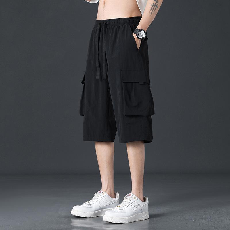 

Cropped Pants Men s Summer Thin Section Over The Knee Sports Summer Loose Casual Tooling Eight-point Shorts Quick-drying M