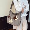 Große Leinwandtasche, neue vielseitige Ein-Schulter-Messenger-Tragetasche mit fünfzackigem Stern für Herren und Damen, Schülertasche.