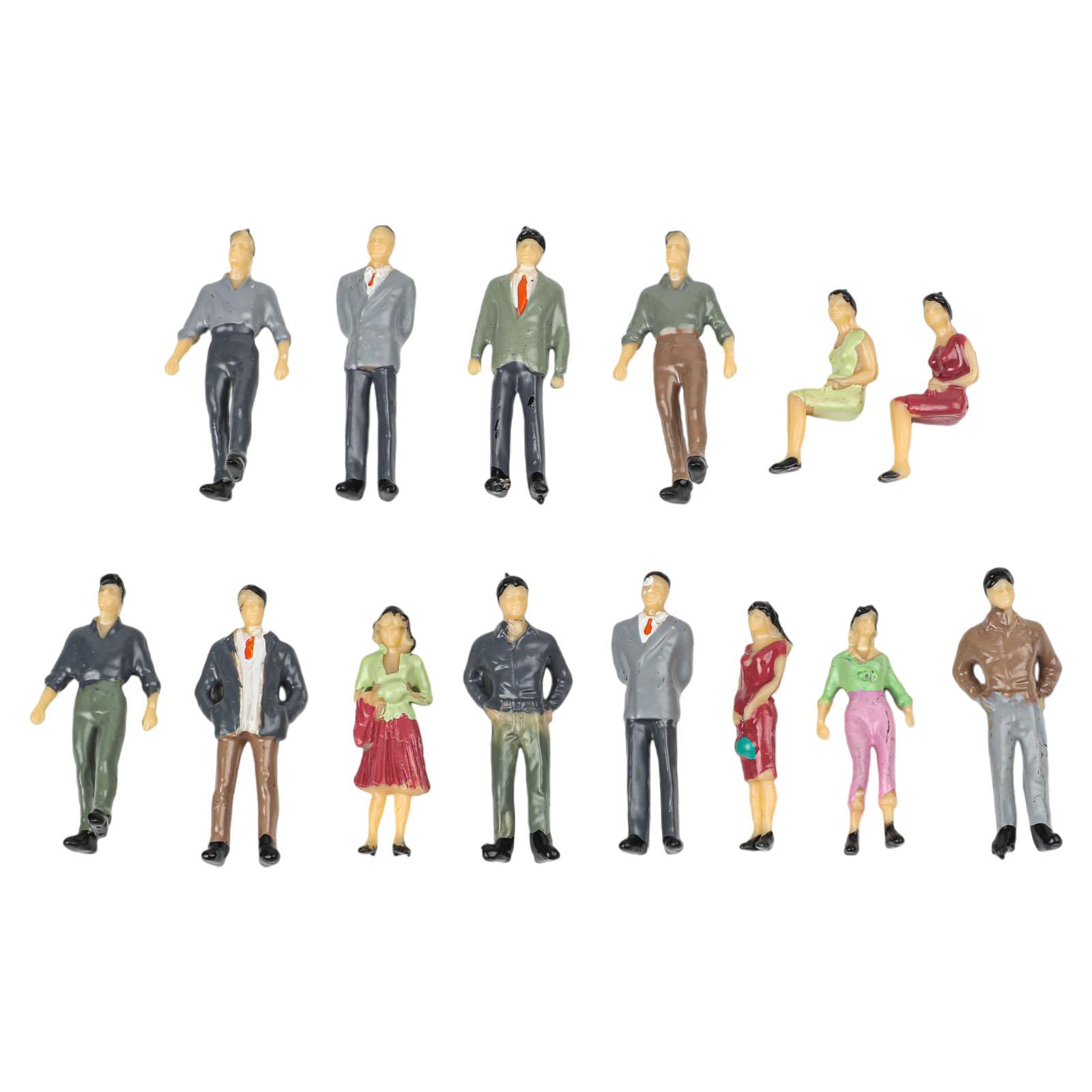 

25 Assorted Painted Figures for Model Railway Platforms and Street Layouts