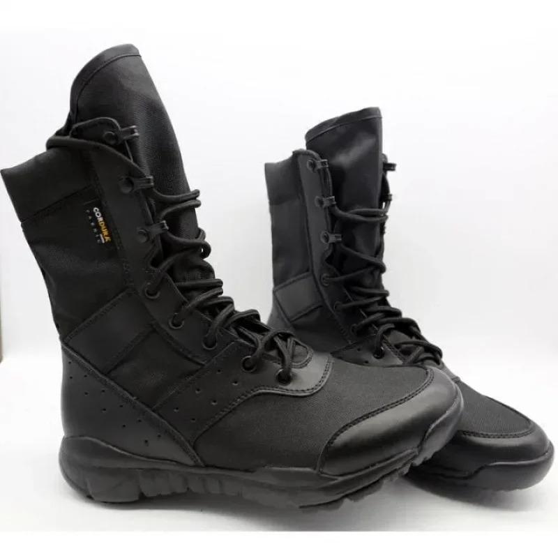 Couple High-top Boots Mesh Breathable Casual Boot Outdoor Non Slip Hiking Boots Tactical Combat Boots for Men Lace Up Ankle Boot