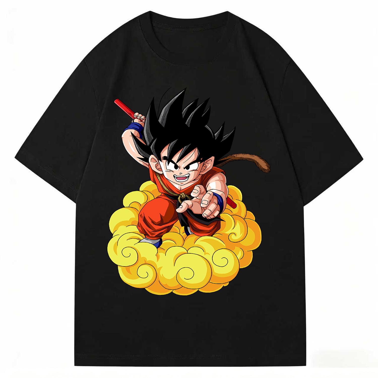 

Dragon Ball Kid Goku TShirt Unisex Harajuku Anime Graphic Print Pure Cotton Crew Neck Fashion Streetwear Tops For Men Women M