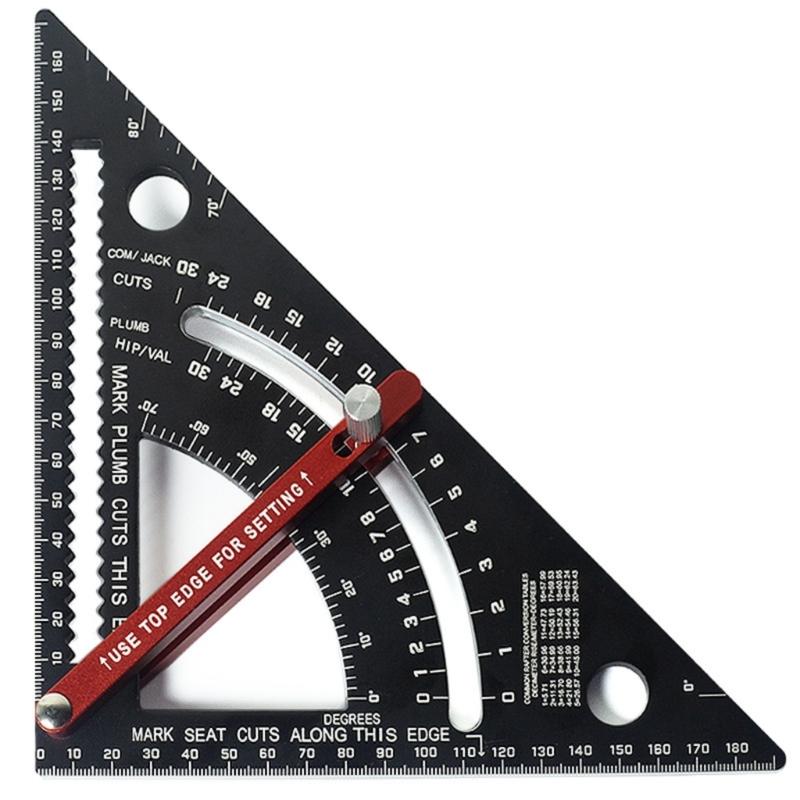 Woodworking Tool Carpenter Square Aluminium Rafter Framing Square Adjustable Combination Square Carpentry Triangle Ruler