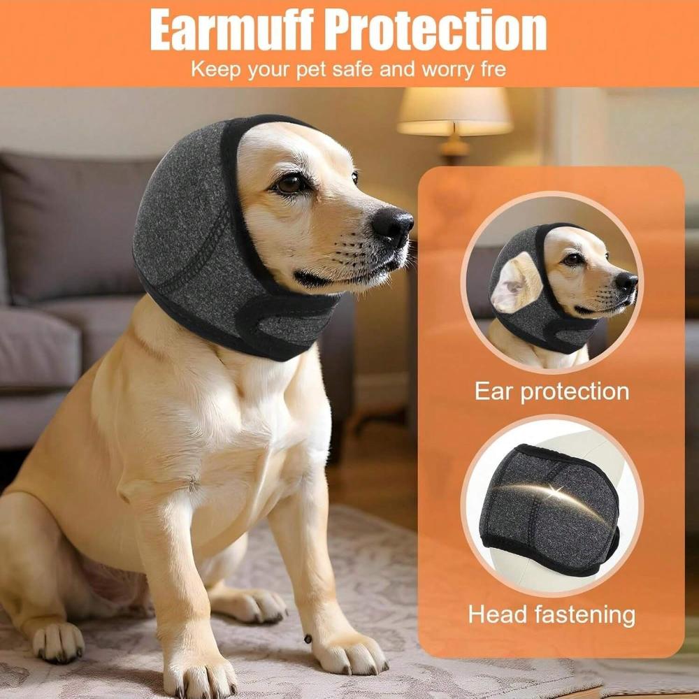 Noise Reducing Dog Earmuffs with Adjustable Headband for Ear Protection and Anxiety Relief. Suitable for Waterproof Noise Reducing Dog Earmuffs