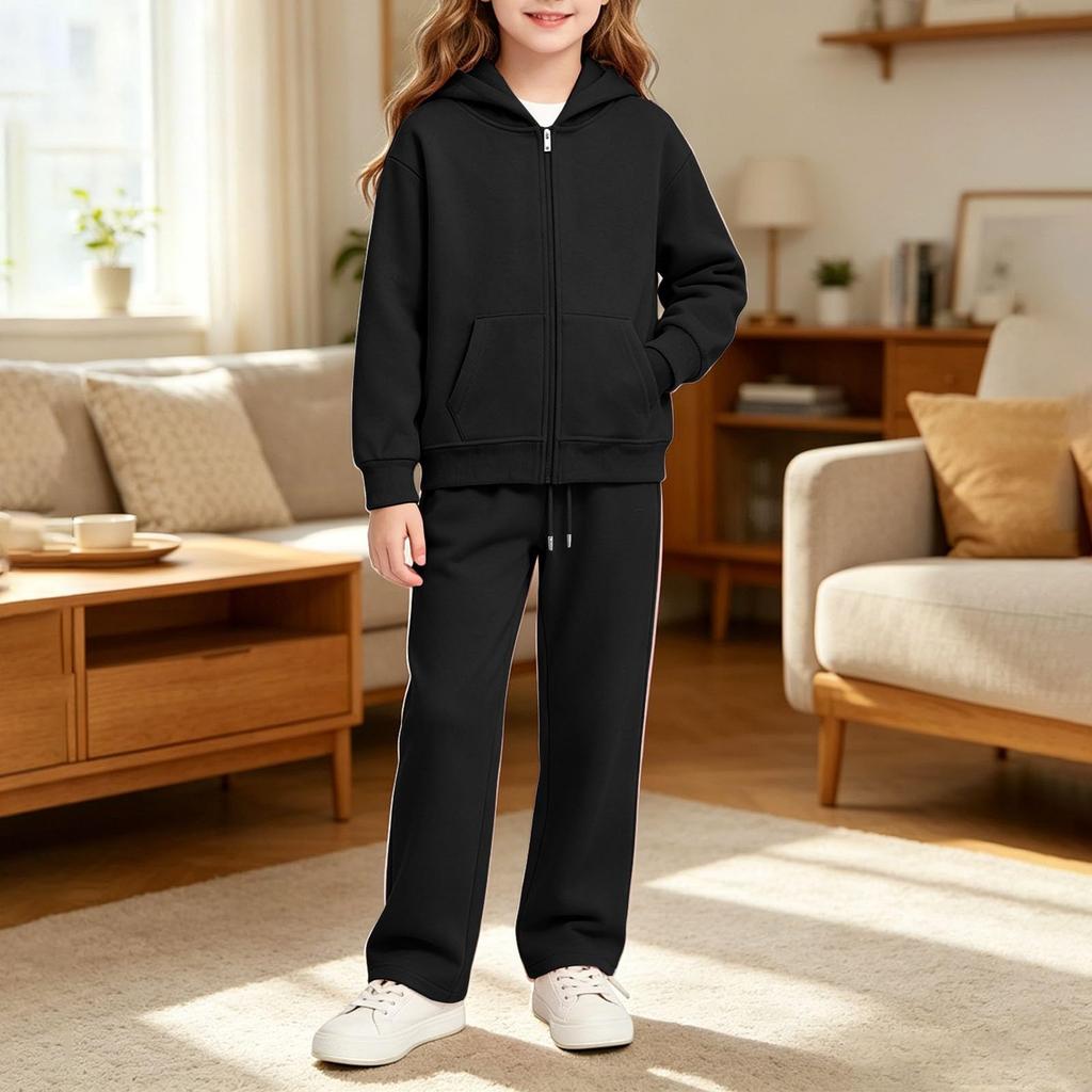 Youth Boys Girls Hooded Sweatshirt and Pants Set - Kids Sports Track Suit for Wear