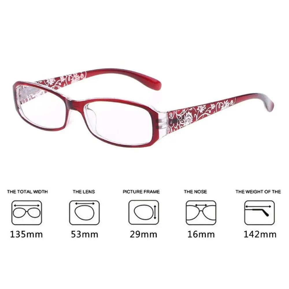 Magnifying Ultra Light Resin Eye wear Print Flower Reading Glasses Vision Care Eyeglasses +1.00~+4.0 Diopter