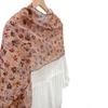New Style Summer Lengthened Diamond Scarf Flower Printed Silk Sunscreen Scarf Irregular Shape Neck Shawl for Women