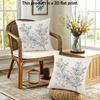 2pcs  Vintage Spring Bird and Floral Throw Pillow Covers 2D Flat Print Decorative Cushion Cases for Sofa Bedroom Cushion Cover