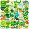 50 Green Four-leaf Clover Stickers New Product Shein St Pat Style Lucky Plant Stickers Diy