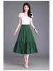 Plus Size High-Waist Pleated A-Line Skirt - Summer Slimming Elastic Swing Skirt for Moms