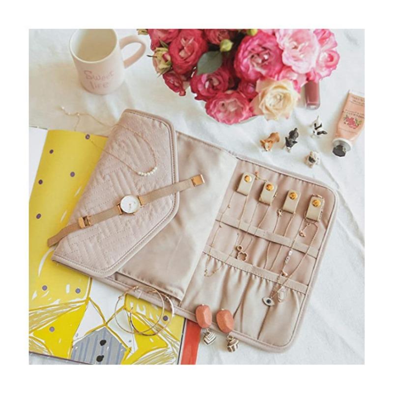 Large Jewelry & Travel Organizer Box - Multi-Compartment Portable Zippered Case Suitable for Necklaces, Earrings, Bracelets