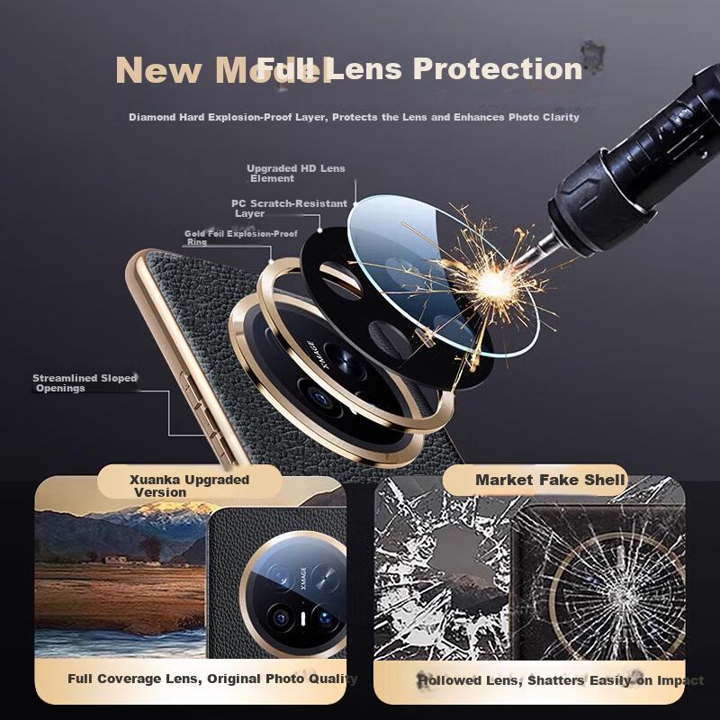 Gilded Genuine Leather with Lens FilmHuawei Mate70 Pro Phone Case Mate70 Pro+ Matte Leather Electroplated Lens Full Coverage Ultra-Thin Shockproof