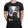 Funny  Cat Selfie with Santa Christmas  Men's T Shirts  Awesome Tees Short Sleeve Round Collar T-Shirts  New Arrival Clothing
