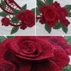 Red 30*20CM 3D Flower Embroidery Patch Sew On Patch Clothing Accessories  Home