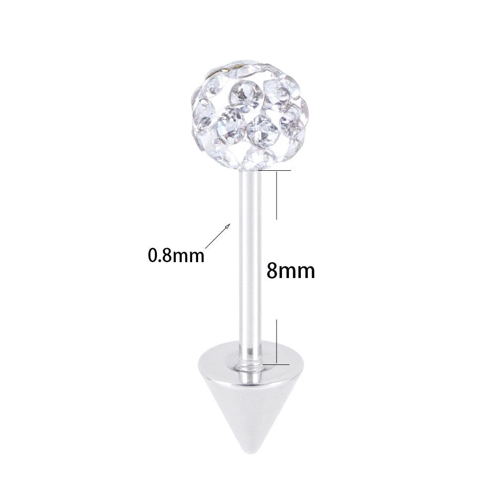 Double-Headed Titanium Steel Ear Spike Cartilage Stud for Upper Helix Piercing