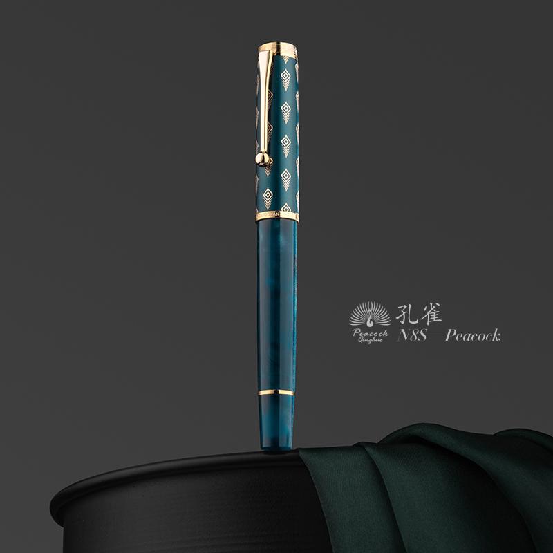 LT Hongdian N8S Red Maple Pen Season Limited High-grade Retro Light Acrylic Resin Fountain Pen
