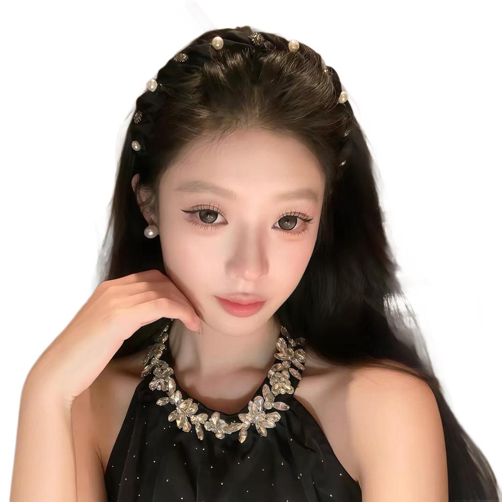 Korean Pearl Rhinestone Non-Slip Headband with Teeth - 2026 High Skull Design