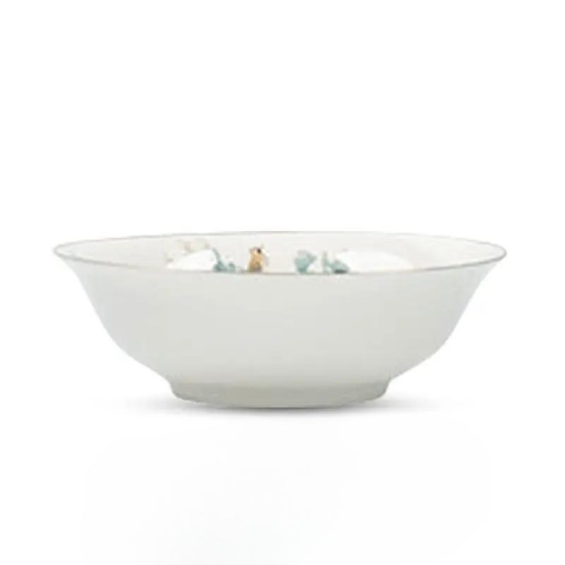 New Chinese Flower and Bird Dish Set Household Light Luxury High-end Rice Bowl Plate Combination Bowl Set of Your Choice