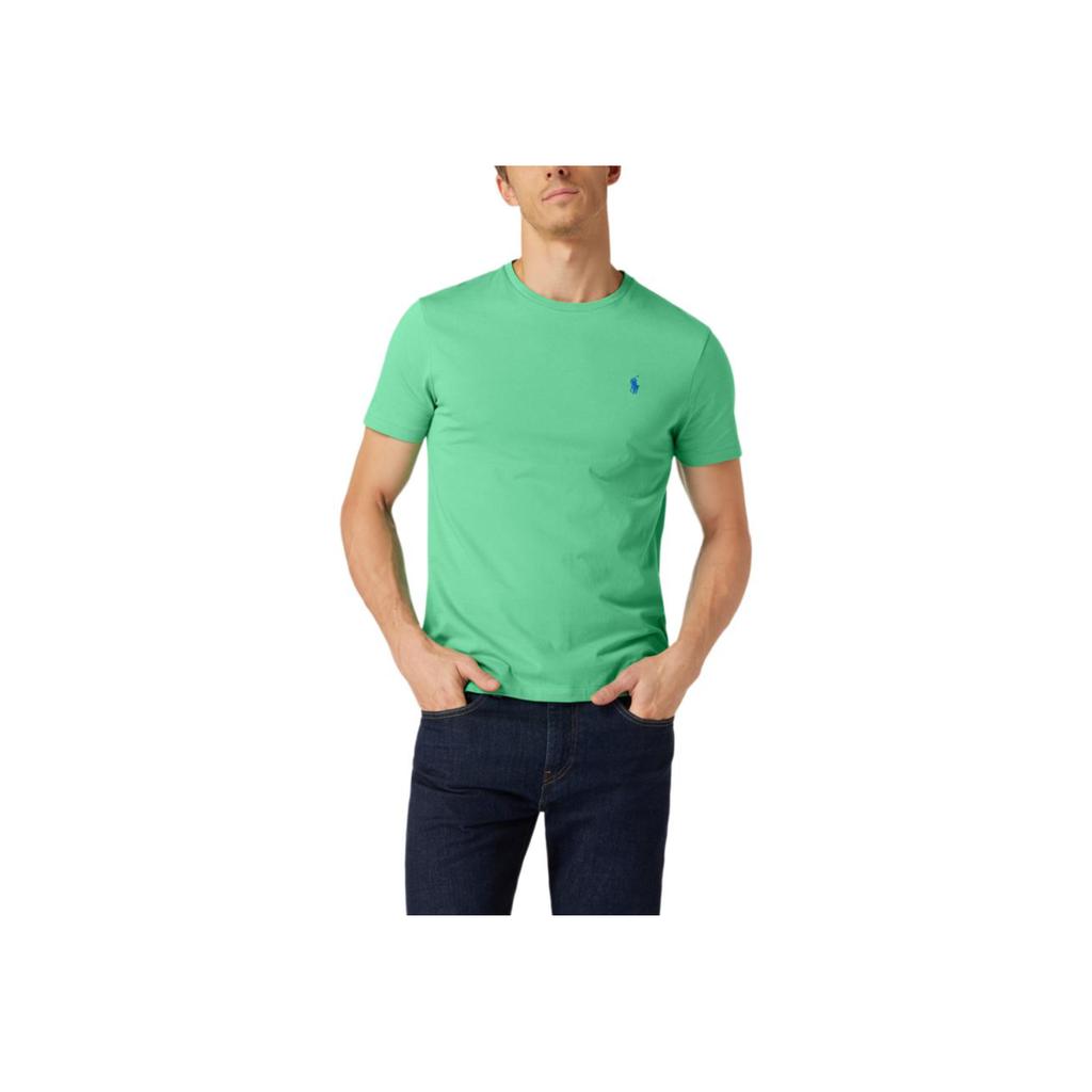 Polo Ralph Lauren Solid Color Crew Neck Logo Fitted Short Sleeve T-Shirt Men Tops Green 710671438-343