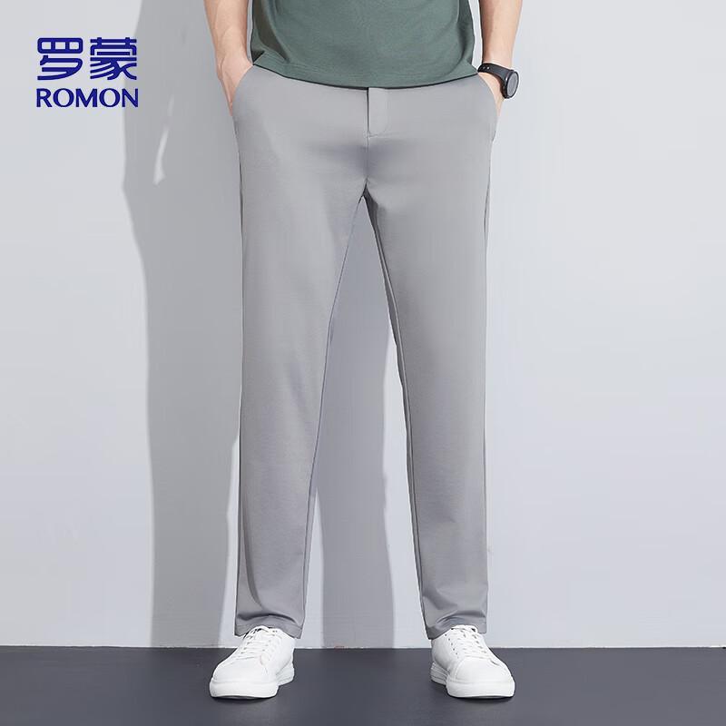 ROMON Men's Spring Summer Casual Straight-Leg Pants