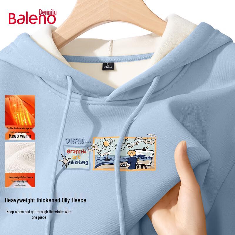 Baleno Męska Gruba Polarowa Bluza z Kapturem