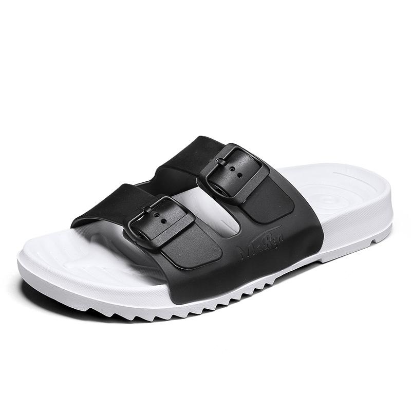 

Men s sandals step on shit feeling home non-slip soft-soled slippers personalized flip button platform beach shoes summer leisure 40 белый