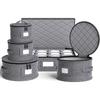 Cationic 5-Piece Bowl & Dish Storage Set with Round Zippered Lids