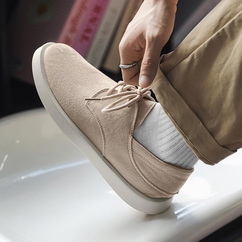 New Korean Suede  Men's Sneakers Solid Casual Soft Comfort Breathable Non Slip Fashion Holiday GiftsPreppy All Season Walking