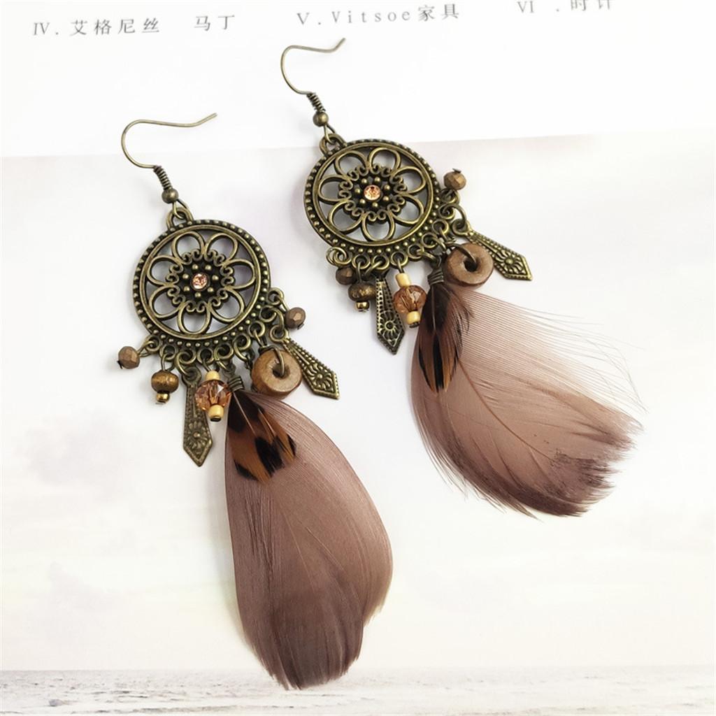 

Личность Ретро Темперамент Серьги Модный Тренд Женские Перьевые Серьги