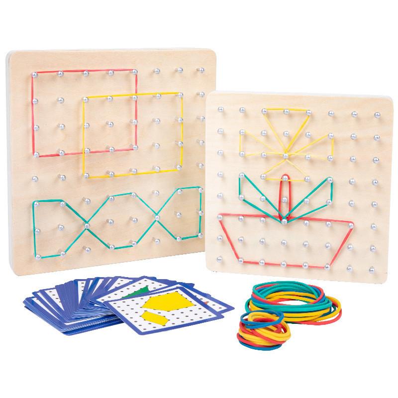 Creative Montessori Educational Wooden Peg Board For Cognitive Geometry And Color Recognition