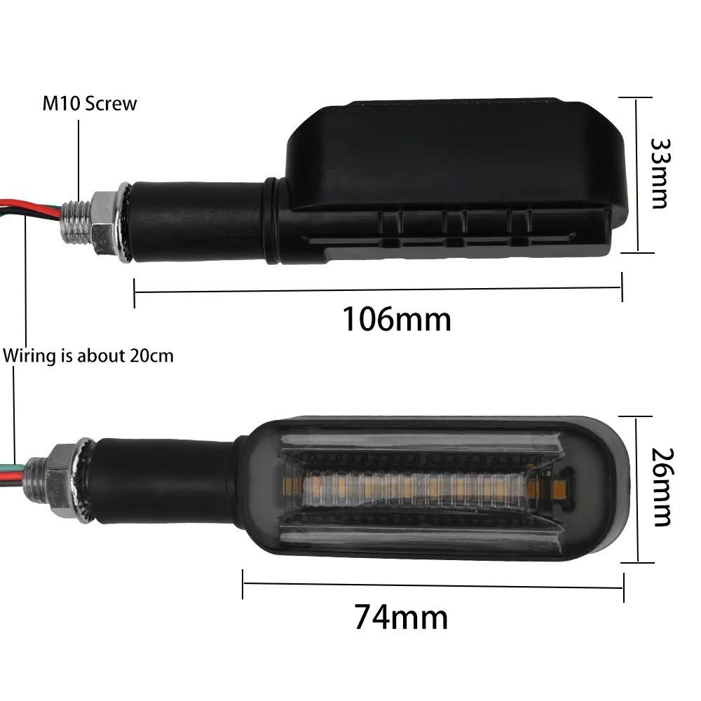 10mm Motorcycle LED Turn Signals Light Blinker Flowing Water Indicators Lamp Flasher Front Rear Lamp For Kawasaki Yamaha