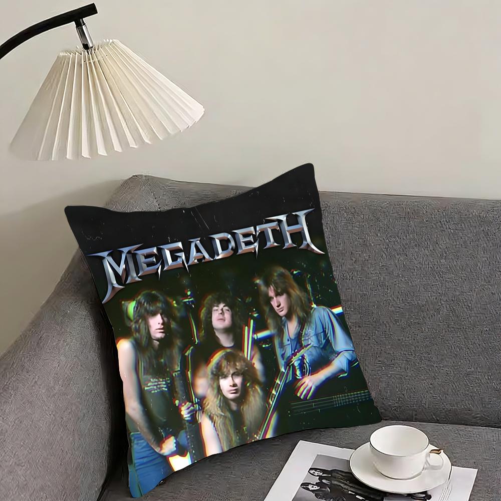 MMegadeth Band Cushion Cover Pillowcase Ultra Soft Skin Friendly Fabric Cloud Like Comfort  Concealed Zipper