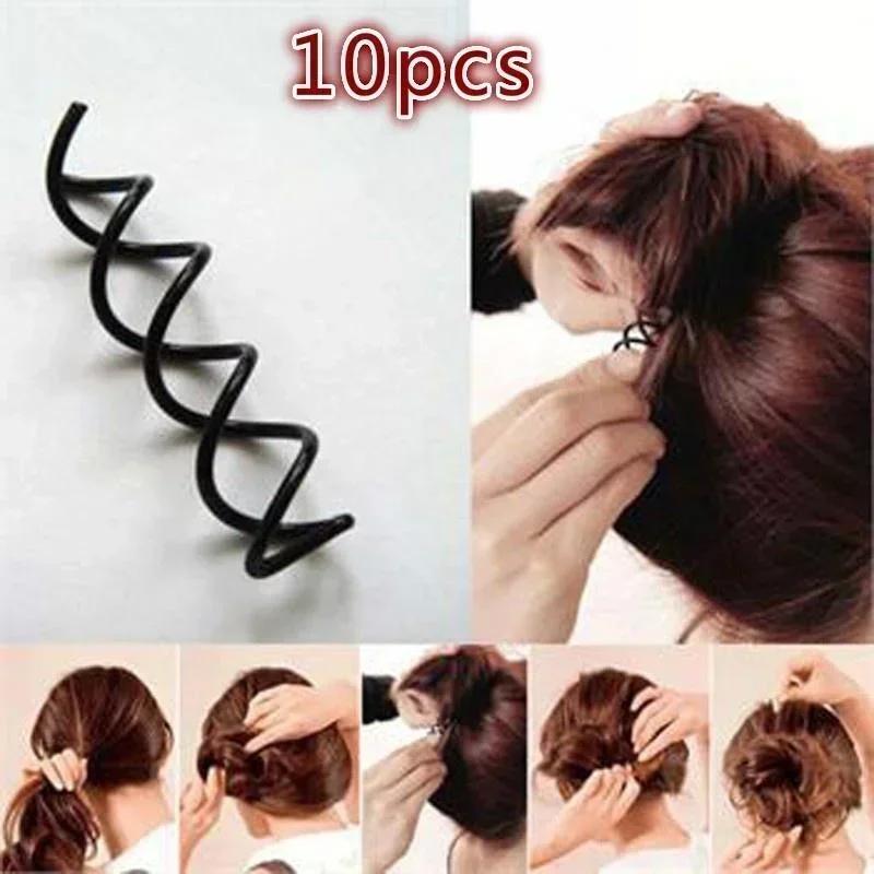 10pcs/Set Simple Hair Clips Fixed Curlers Women's Twisted Headwear Hairstyle Tools Bride's Personalized Styling Accessory