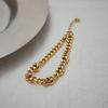 Waterproof Chic Charm Bangle Fashion Hand Chain Non-fading Cuban Bracelet  Hand Accessory