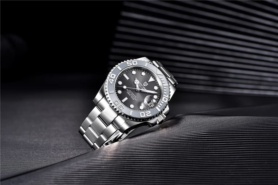 Montre PAGANI DESIGN fabriquée au Japon Mouvement SEIKO NH35 Yacht Master Divers Boîtier mécanique automatique avec lunette en céramique étanche Business Work Dress