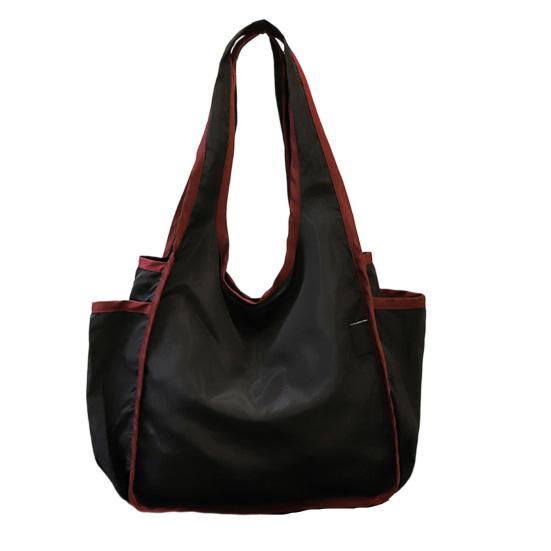 

Handbag Foldable Large Capacity Tote Bag Washable Reusable Shopping Bag Casual Style Shoulder Bag for чорний