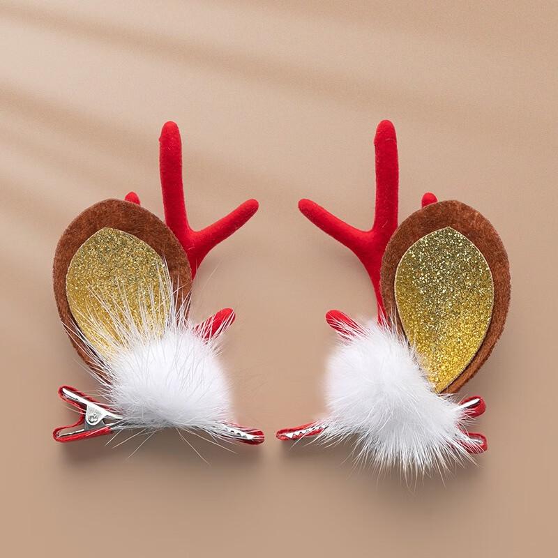 Christmas Reindeer Hair Clip Set