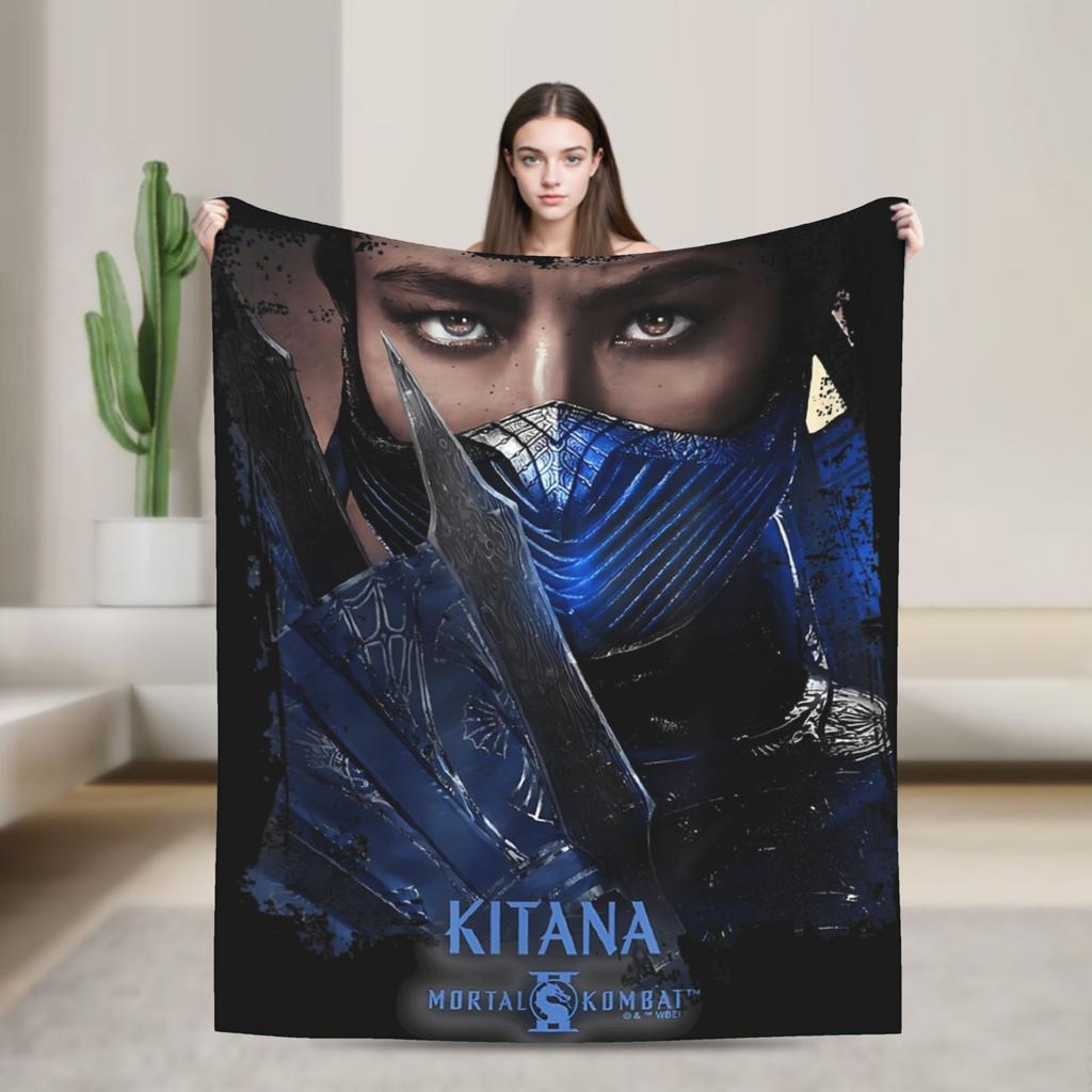 Mortal Kombat Smoke MK Blankets Fleece Warm Throw Blankets for Bedroom Sofa Bedspread