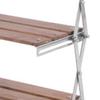 3 Tier Wood Shelving Strong Load Bearing Fine Polishing Metal Beech Wood Folding 3 Tier Shelves for Camping Chrome