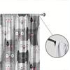 2pc Cat print curtains   polyester fabric   machine washable   suitable for bedroom and living room decoration