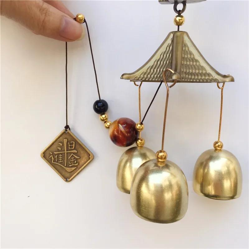 Lucky Cat Cat Money Shop Doorbell Metal Copper Door  Alloy Wind Chimes Hanging Decorations Bell Feng Shui Pendant Town House