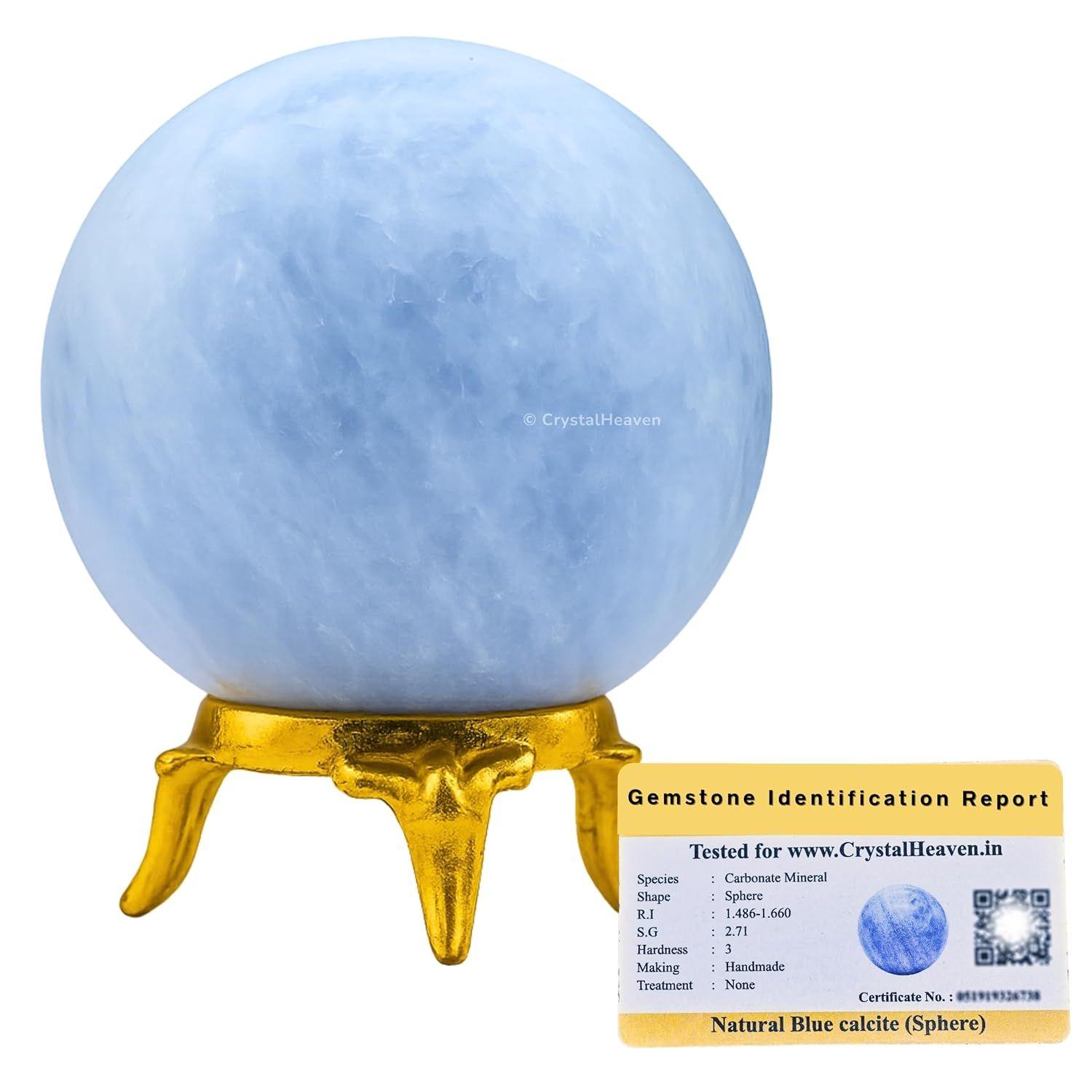 Certified Blue Calcite Crystal Ball for