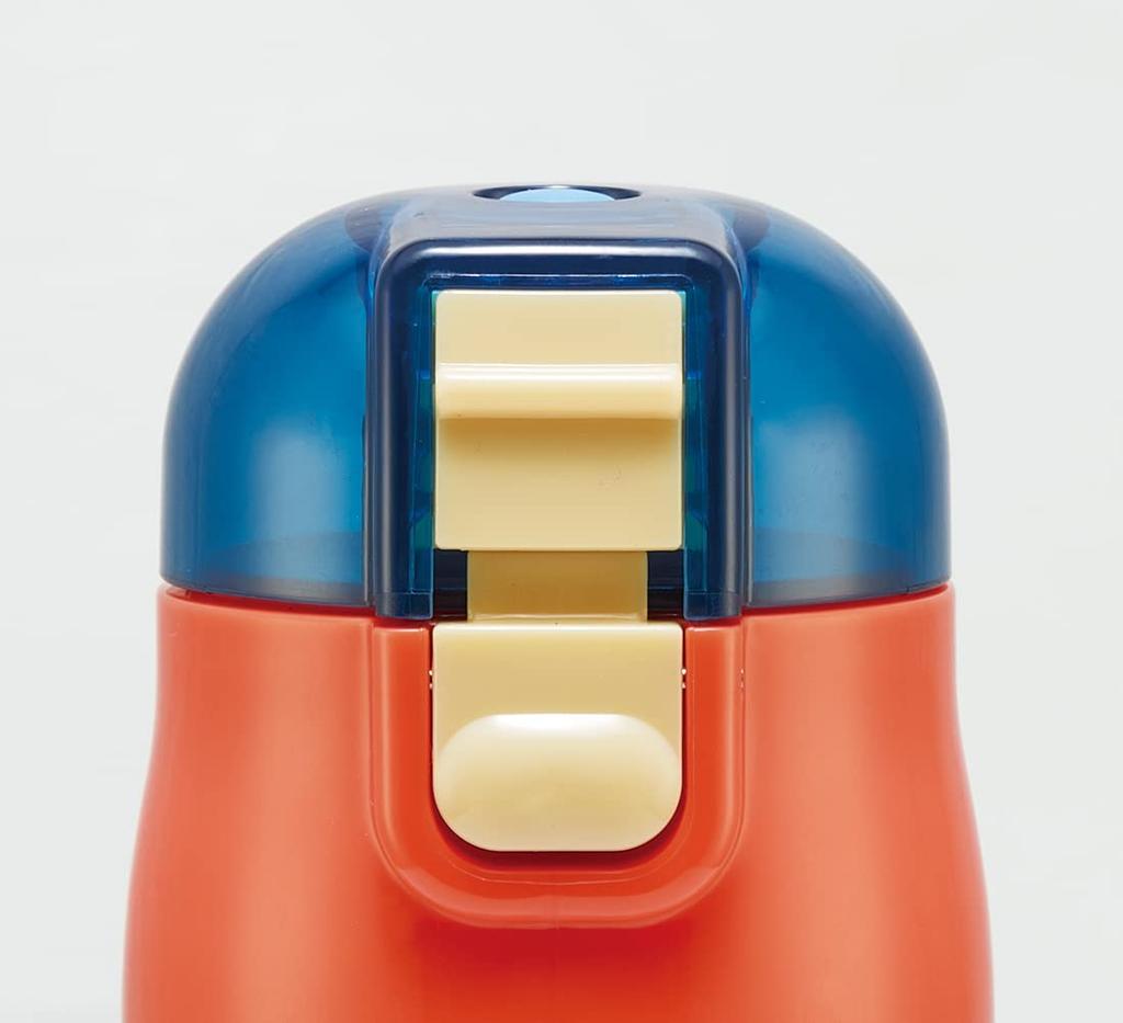 Skater Children's Water Bottle, 2-Way, 470ml (Direct Drinking) or 430ml (Cup Drinking), Designed with a Working Vehicle Design, Stainless Steel,