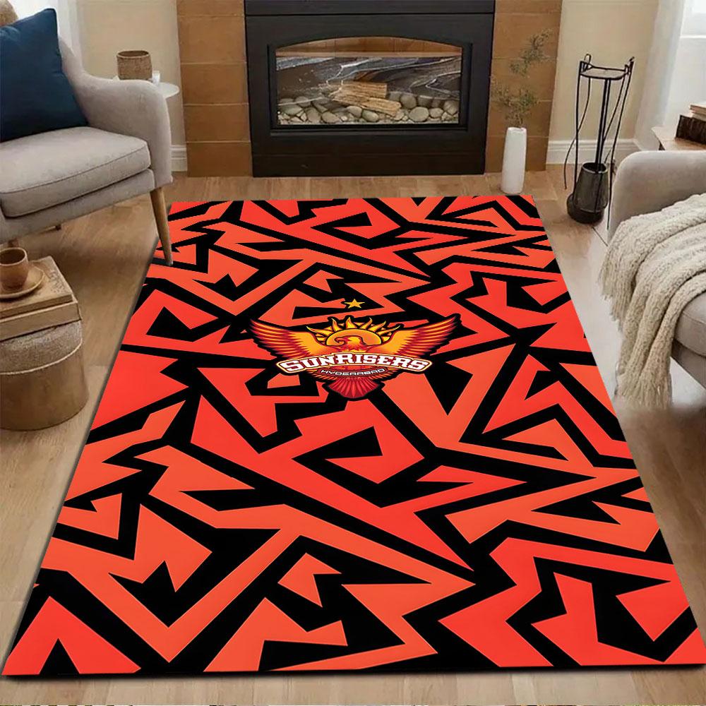 Sunrisers Hyderabad Logo Design Patterned Carpet, Non Slip Mat Suitable for Living Room and Bedroom Sofas