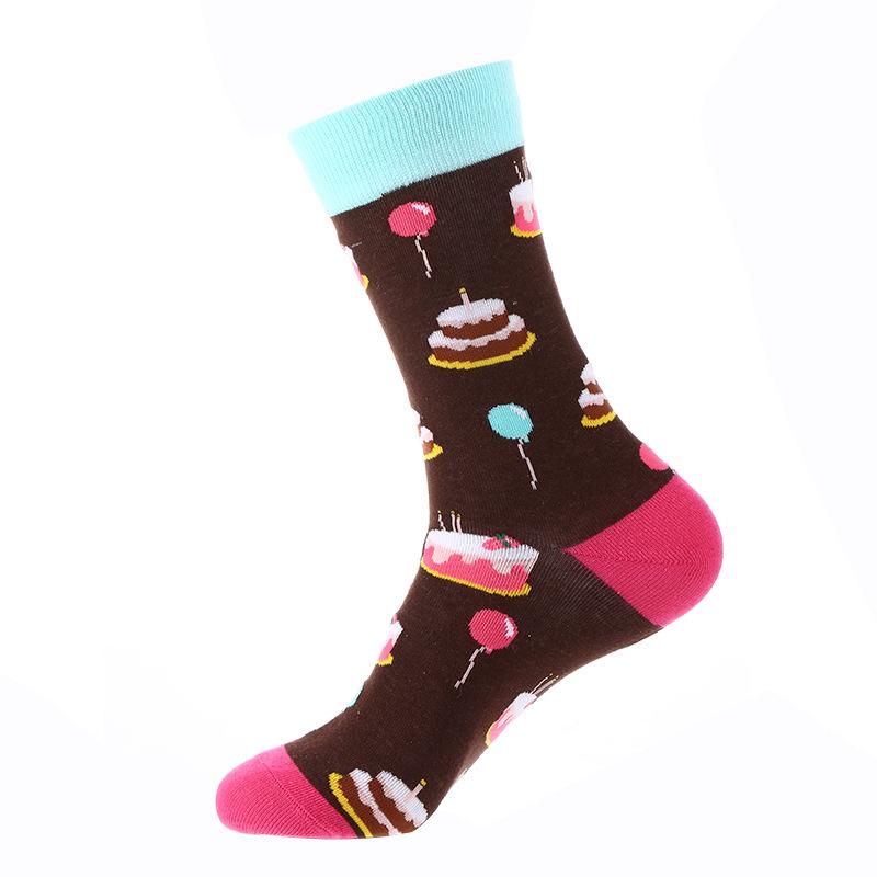 Cartoon Fruit Animal Cake Flower Mixed Colors, Pure Cotton, INS Fashion Brand, Net Red, Casual Fashion Socks for Men and Women