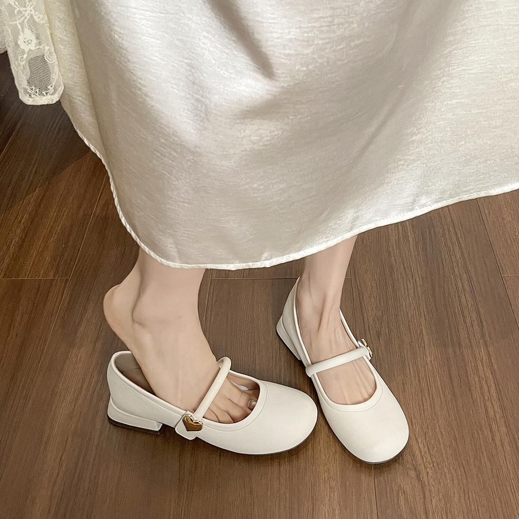 Pumps women's block heel soft sole temperament with skirt gentle Mary Jane shoes